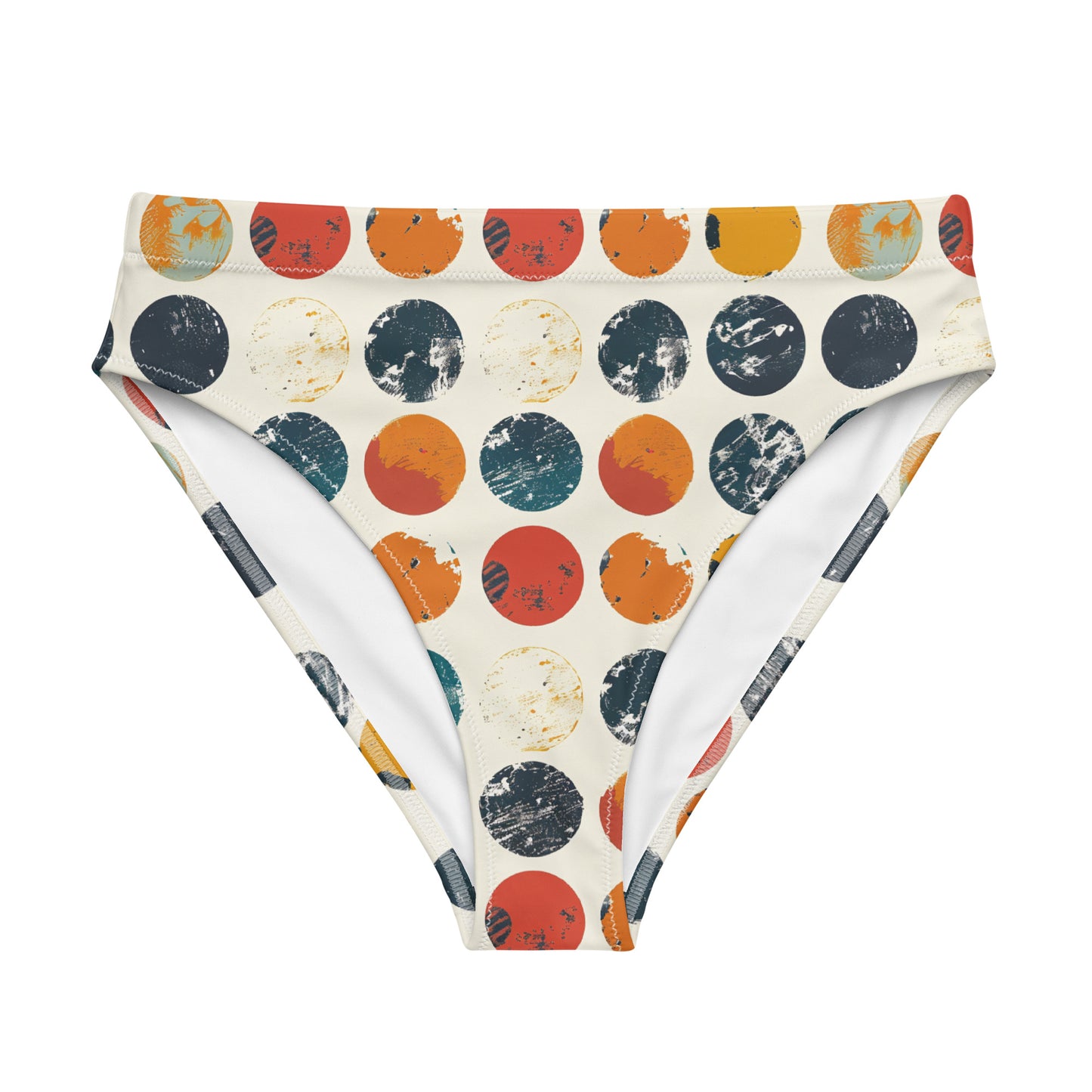 Sunset Circles High-Waist Bikini Bottom