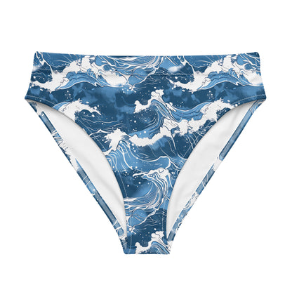 Ocean Waves High-Waist Bikini Bottom