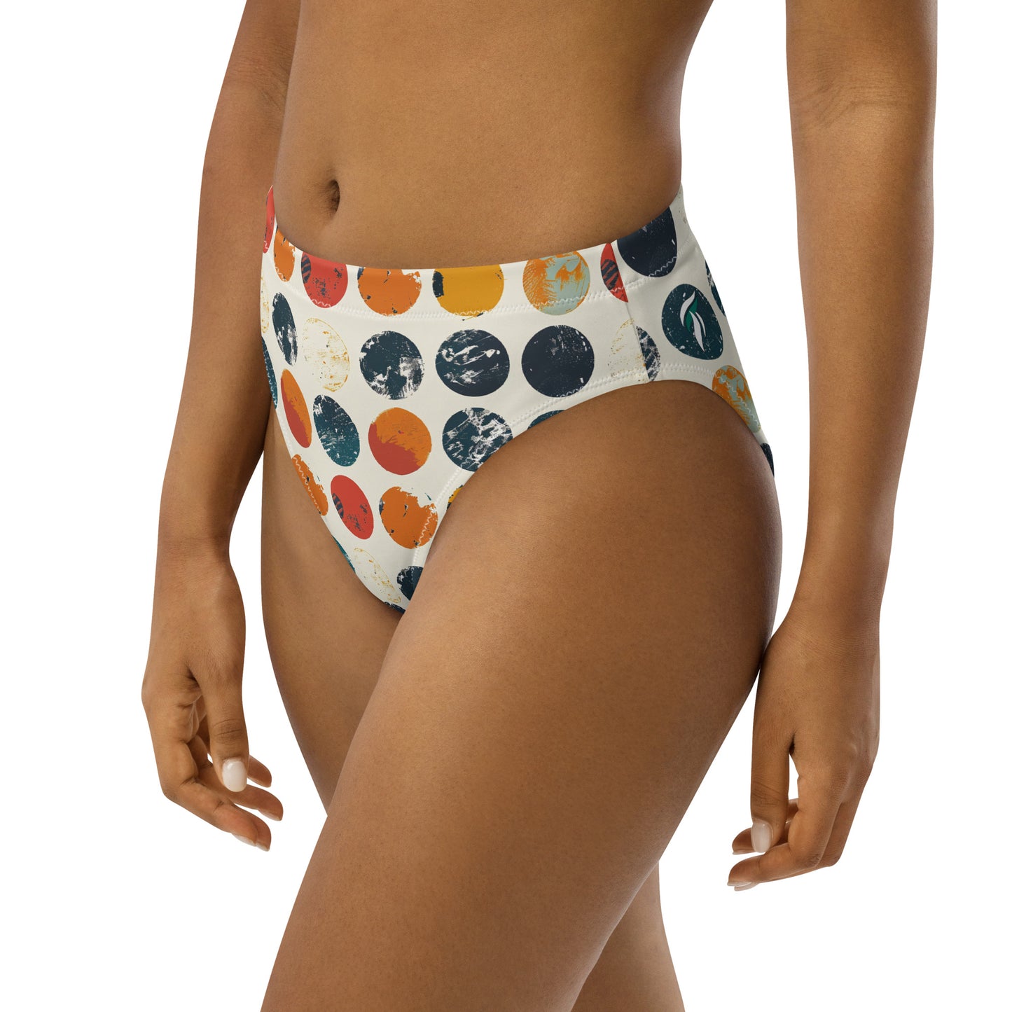 Sunset Circles High-Waist Bikini Bottom