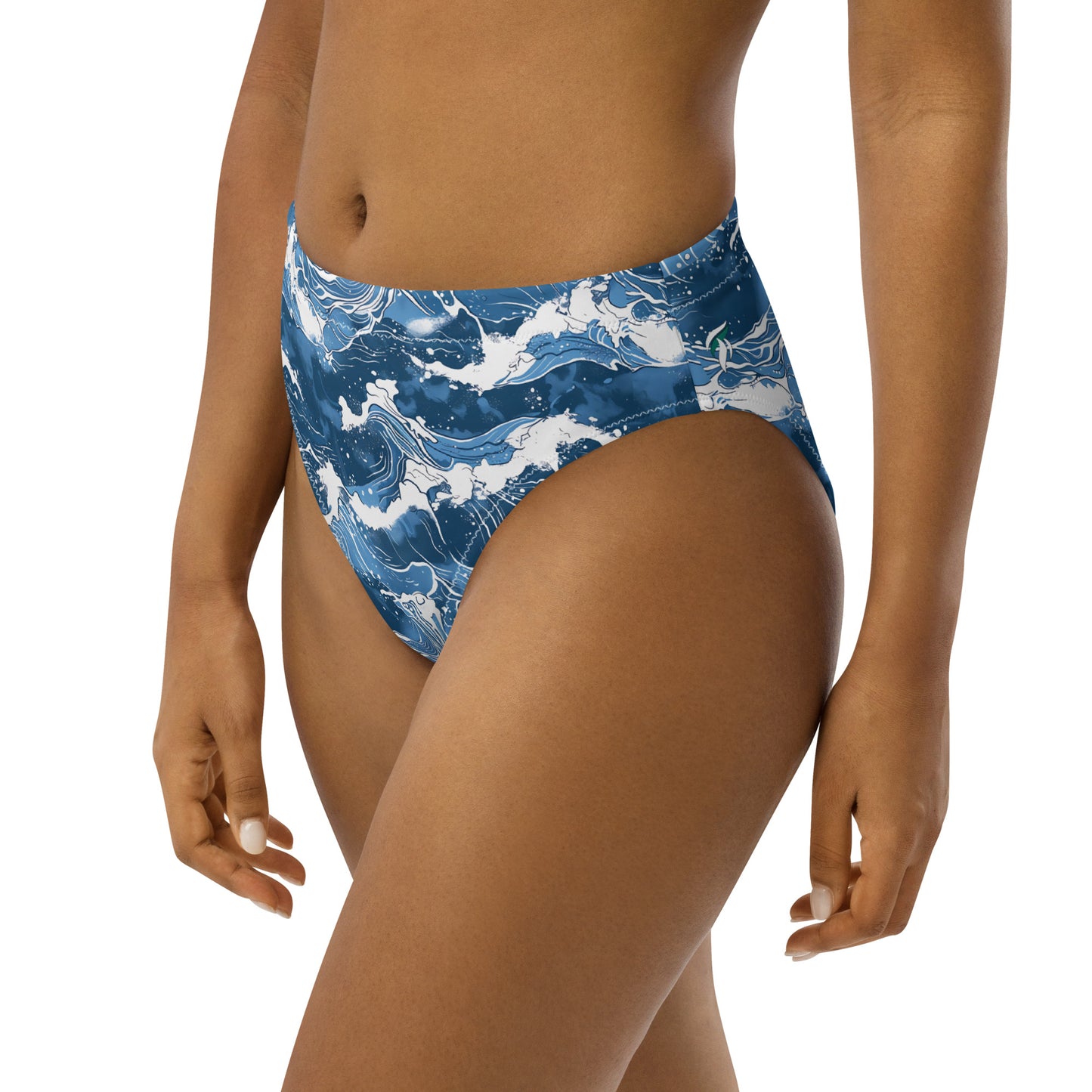 Ocean Waves High-Waist Bikini Bottom